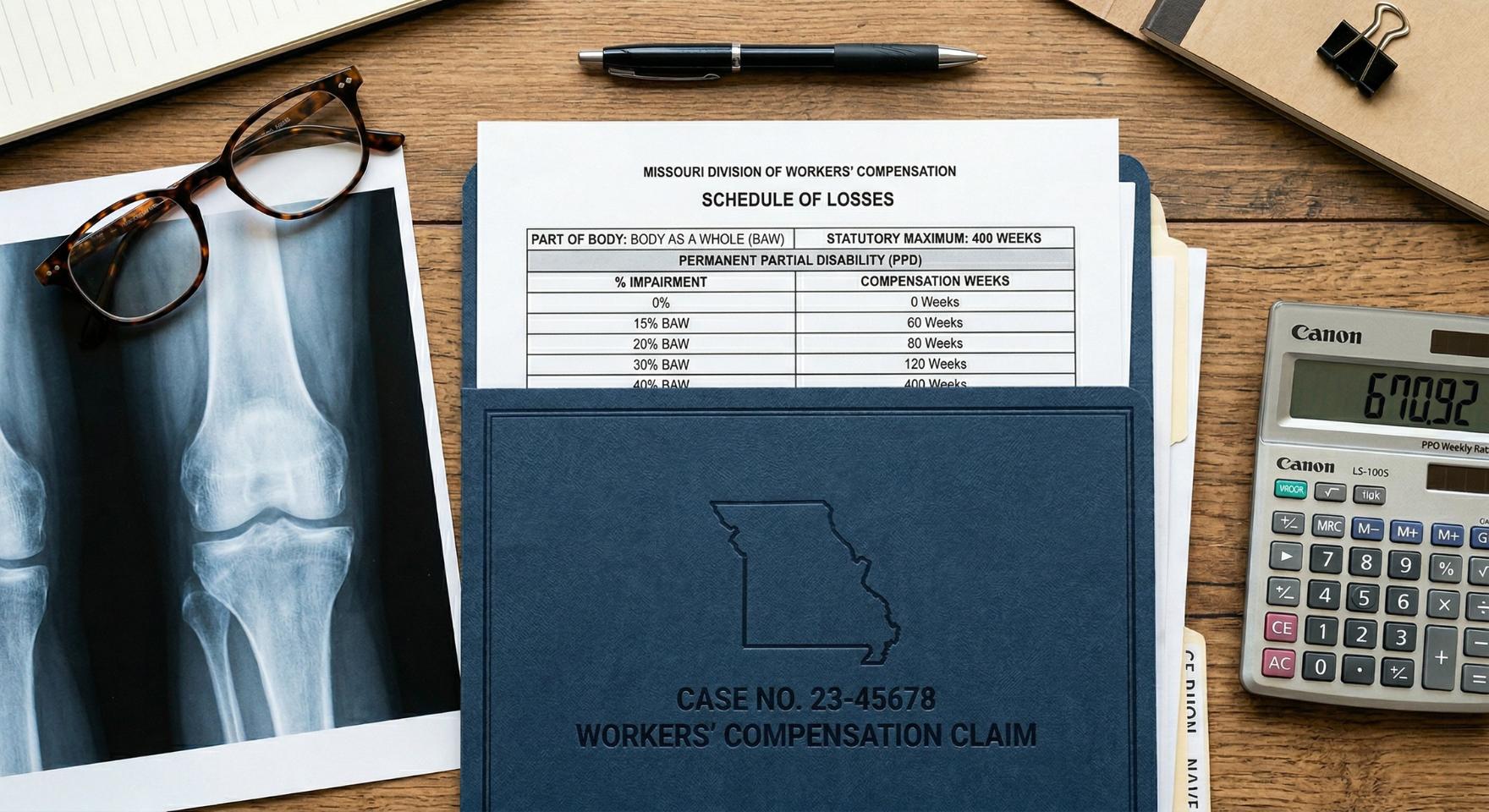 Workers’ Comp Settlement Chart by Body Part | Missouri 2025-2026